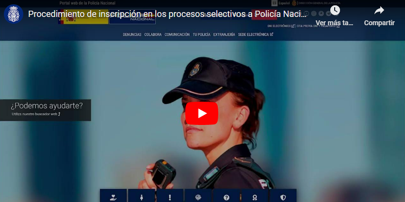 Procedimiento de inscripción en los procesos selectivos a Policía Nacional